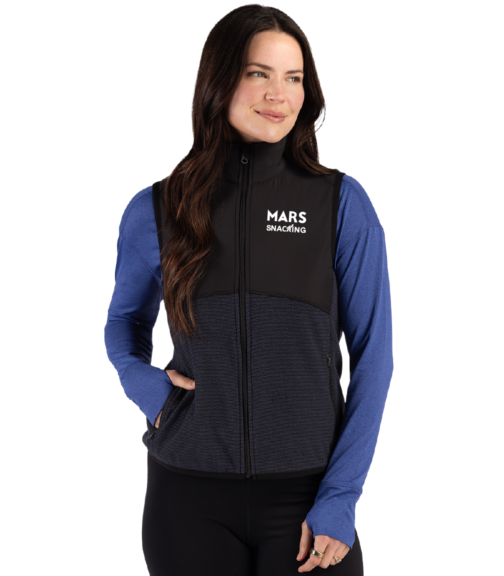 Cutter & Buck Hunts Point Recycled Fleece Womens Hybrid Full Zip Vest