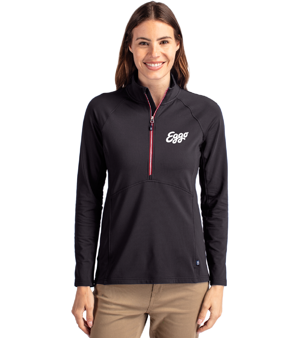 Cutter & Buck Adapt Recycled Soft Knit Stretch Womens Half Zip Pullover
