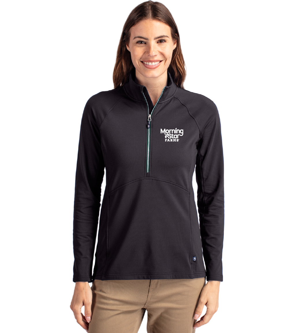 Cutter & Buck Adapt Recycled Soft Knit Stretch Womens Half Zip Pullover