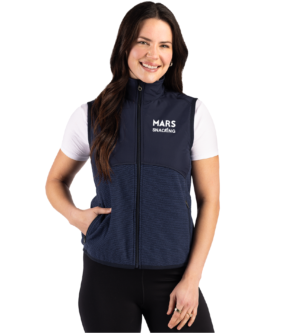 Cutter & Buck Hunts Point Recycled Fleece Womens Hybrid Full Zip Vest