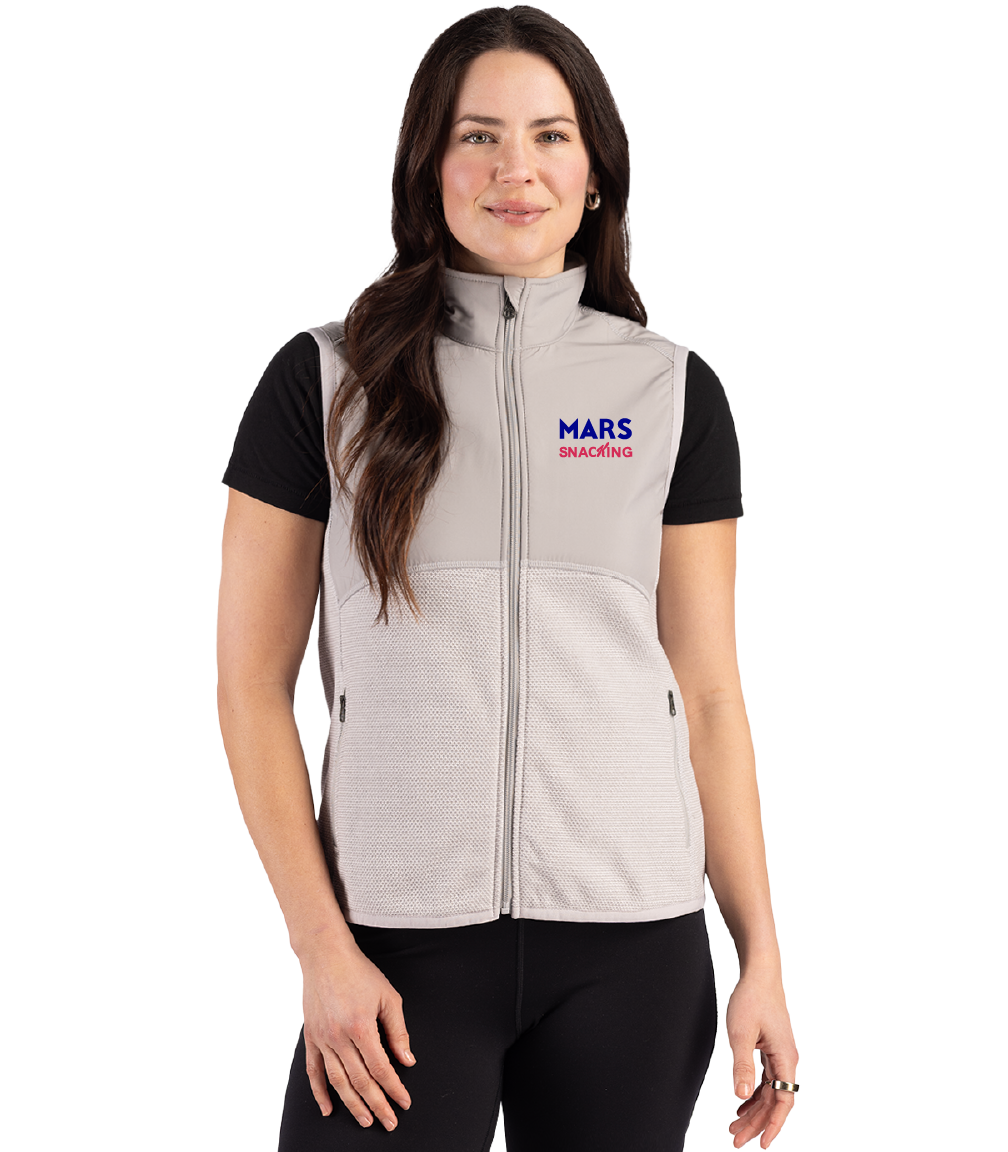 Cutter & Buck Hunts Point Recycled Fleece Womens Hybrid Full Zip Vest