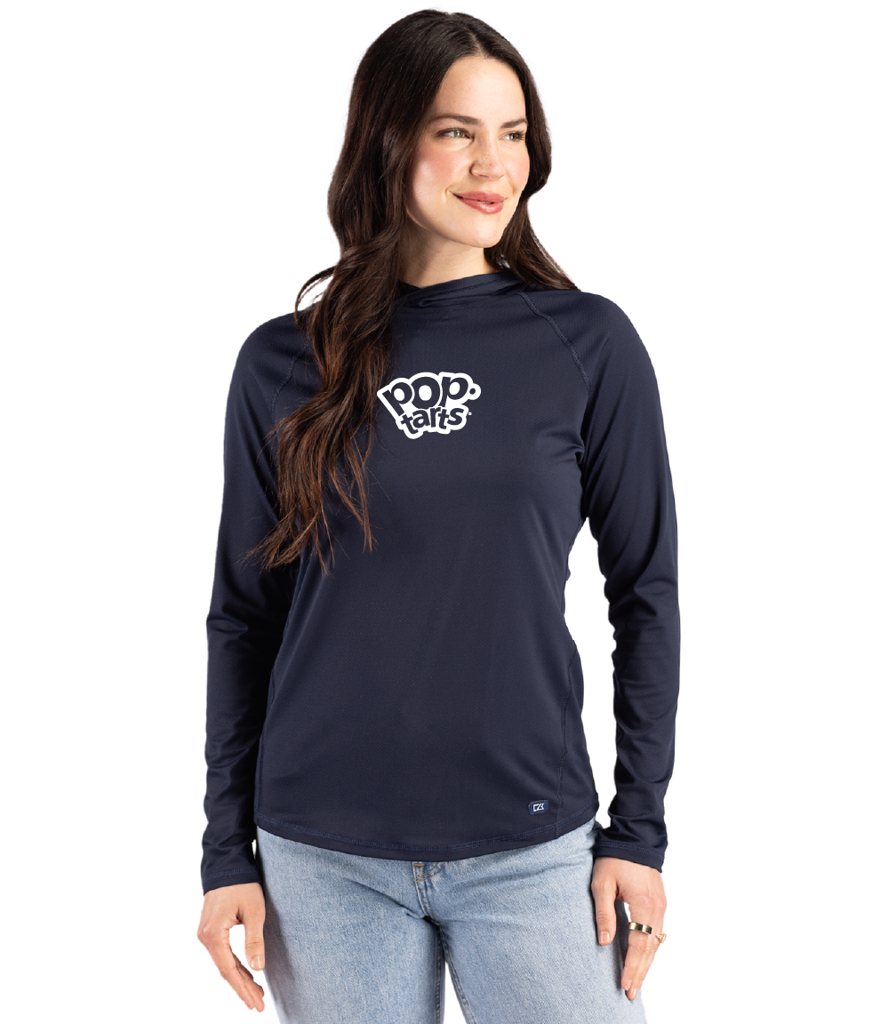 Cutter & Buck Prospect Recycled Featherlight Stretch Womens Hooded Pullover