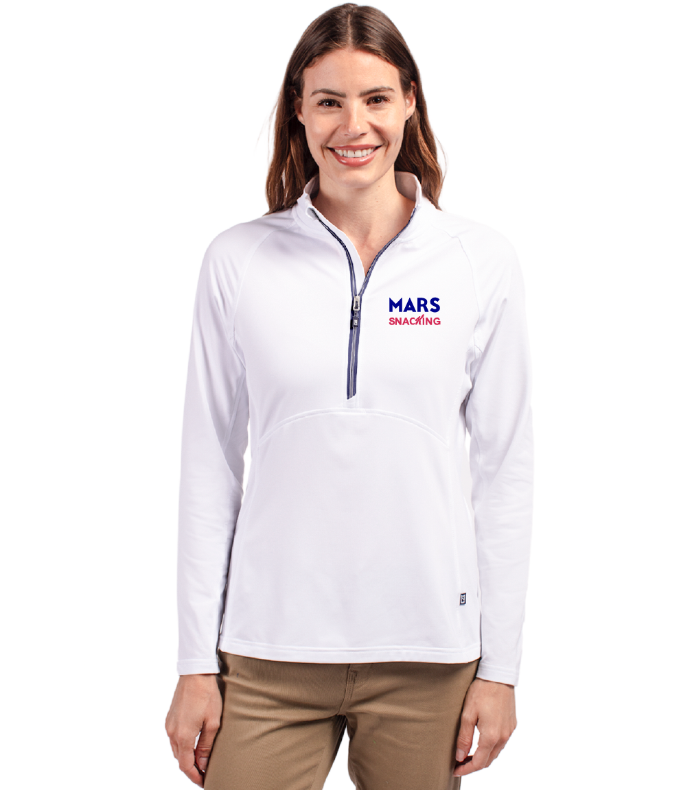Cutter & Buck Adapt Recycled Soft Knit Stretch Womens Half Zip Pullover