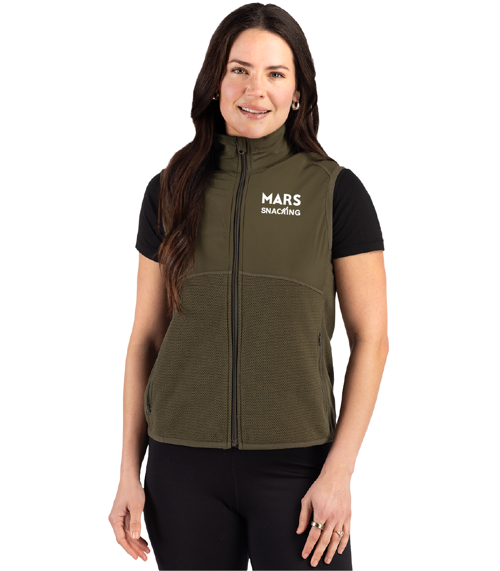 Cutter & Buck Hunts Point Recycled Fleece Womens Hybrid Full Zip Vest