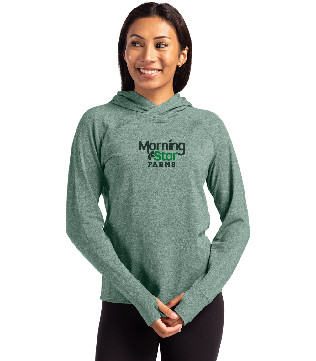 Cutter & Buck Adapt Recycled Soft Knit Stretch Womens Hooded Pullover